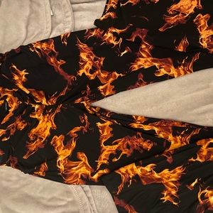 Rushed forever 21 flame flare pants!